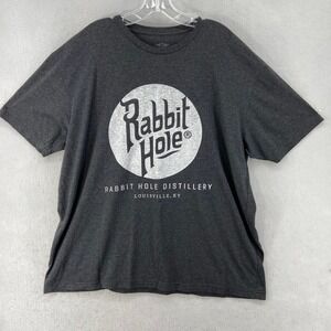Rabbit Hole Distillery T Shirt Mens XL Louisville KY Charcoal Gray Short Sleeve